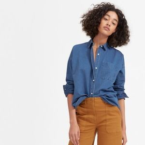 Everlane Boxy Denim Button Down EUC